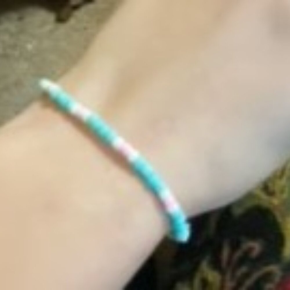 Aqua and Pink Bracelet
